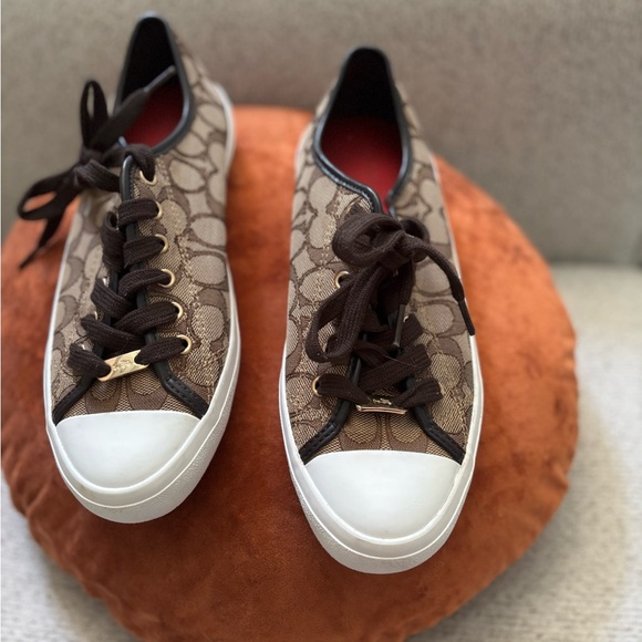 Coach Brown Sneakers with Red Interior - Picture 2 of 6